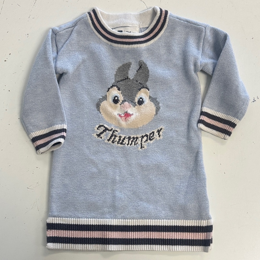 Gap X Disney Bambi Thumper Rabbit Sweater Dress 18-24m
